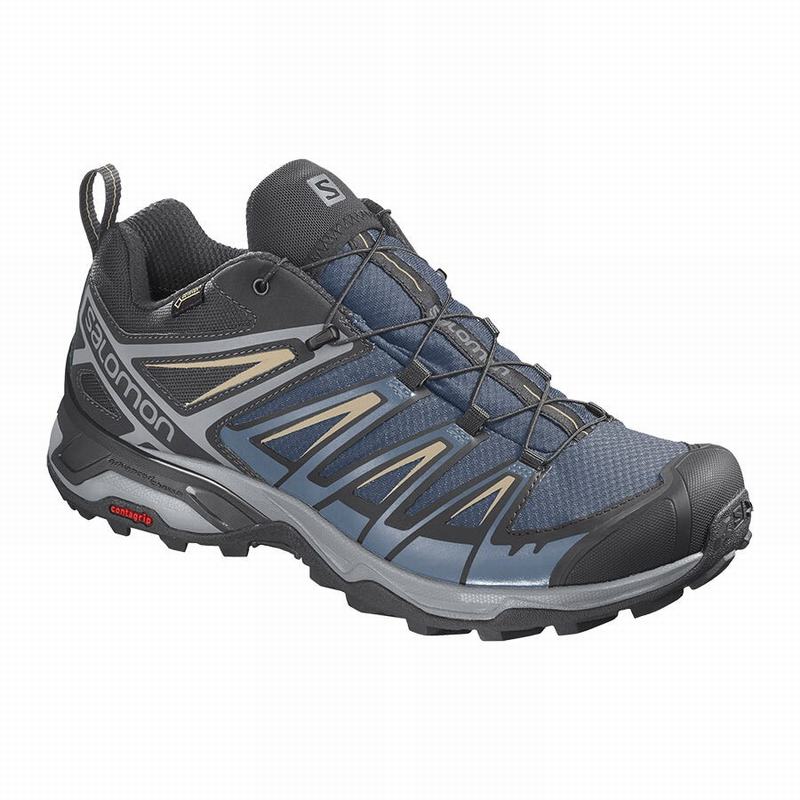 Salomon Israel X ULTRA 3 GORE-TEX - Mens Hiking Shoes - Navy/Blue (WKVF-42738)